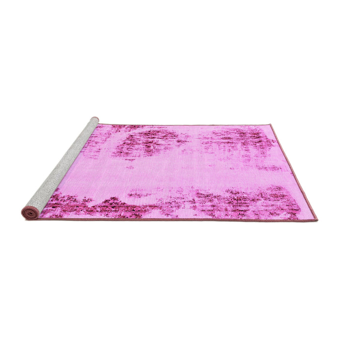 Sideview of Machine Washable Abstract Pink Modern Rug, wshabs2009pnk