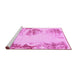 Sideview of Machine Washable Abstract Pink Modern Rug, wshabs2009pnk