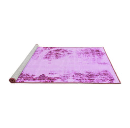 Sideview of Machine Washable Abstract Purple Modern Area Rugs, wshabs2009pur