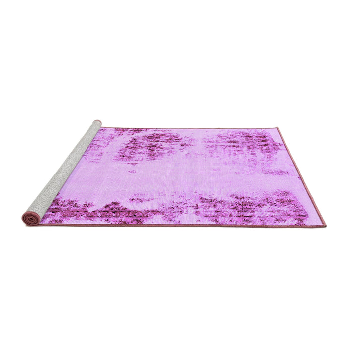 Sideview of Machine Washable Abstract Purple Modern Area Rugs, wshabs2009pur