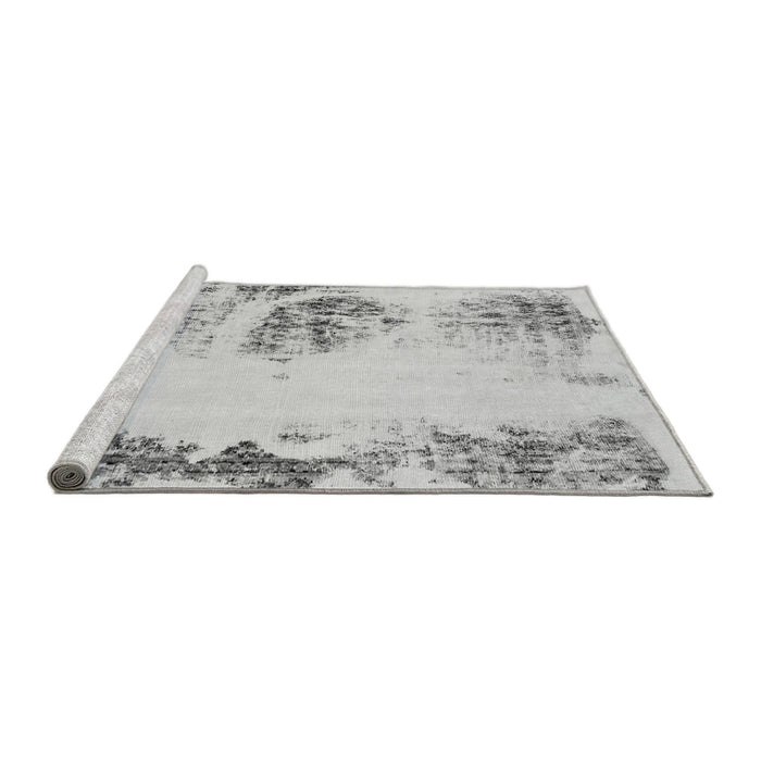 Sideview of Machine Washable Abstract Gray Modern Rug, wshabs2009gry