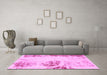 Machine Washable Abstract Pink Modern Rug in a Living Room, wshabs2009pnk