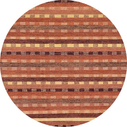 Round Machine Washable Abstract Red Rug, wshabs200