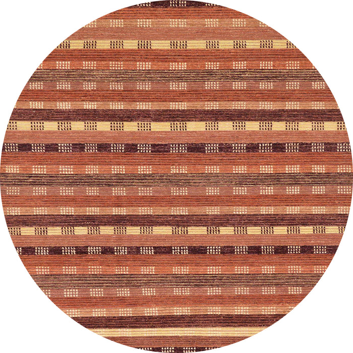 Round Machine Washable Abstract Red Rug, wshabs200