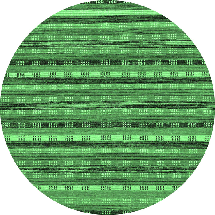 Round Abstract Emerald Green Modern Rug, abs200emgrn