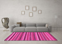 Machine Washable Abstract Pink Modern Rug, wshabs200pnk