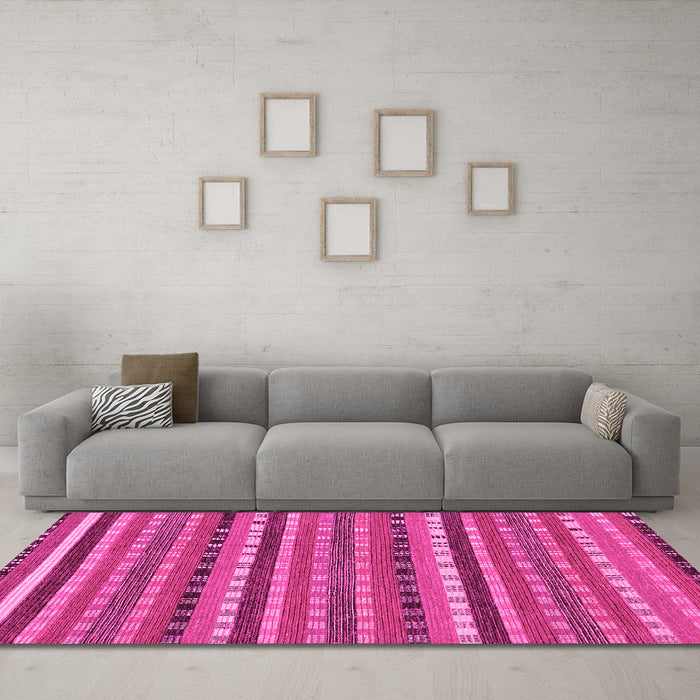 Machine Washable Abstract Pink Modern Rug in a Living Room, wshabs200pnk