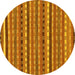 Round Machine Washable Abstract Yellow Modern Rug, wshabs200yw