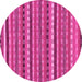 Round Machine Washable Abstract Pink Modern Rug, wshabs200pnk