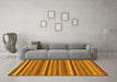 Machine Washable Abstract Yellow Modern Rug in a Living Room, wshabs200yw