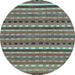 Round Abstract Light Blue Modern Rug, abs200lblu