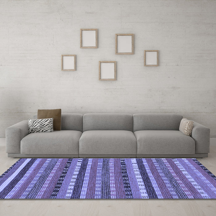 Machine Washable Abstract Blue Modern Rug in a Living Room, wshabs200blu