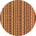 Round Abstract Brown Modern Rug, abs200brn