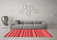 Machine Washable Abstract Red Modern Rug, wshabs200red