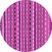 Round Machine Washable Abstract Purple Modern Area Rugs, wshabs200pur