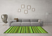 Machine Washable Abstract Green Modern Area Rugs in a Living Room,, wshabs200grn