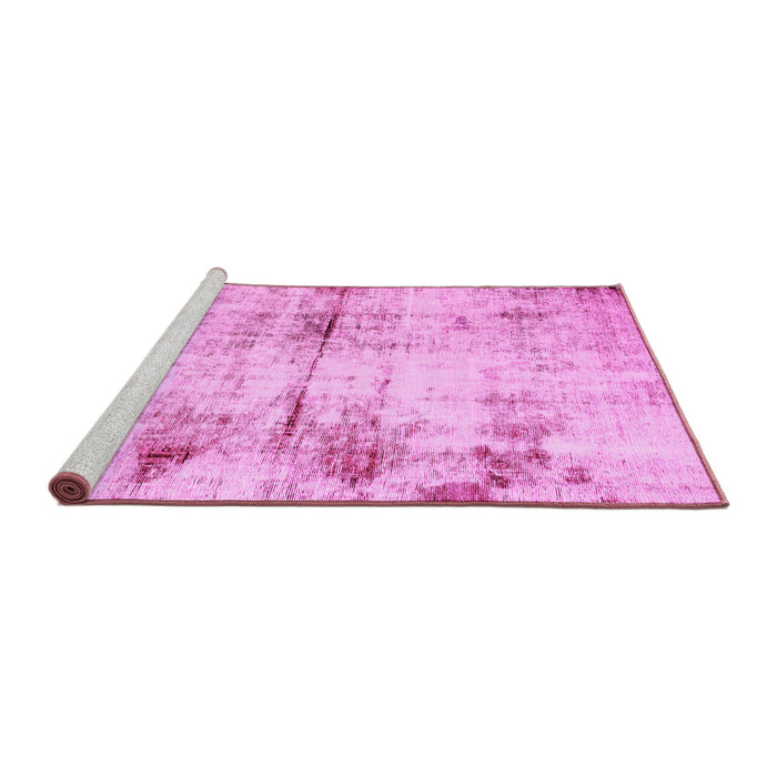 Sideview of Machine Washable Abstract Pink Modern Rug, wshabs2010pnk