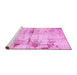 Sideview of Machine Washable Abstract Pink Modern Rug, wshabs2010pnk