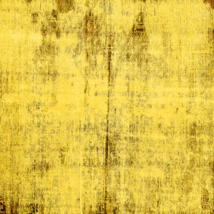 Square Machine Washable Abstract Yellow Modern Rug, wshabs2010yw