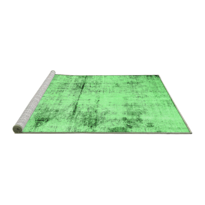 Sideview of Machine Washable Abstract Emerald Green Modern Area Rugs, wshabs2010emgrn