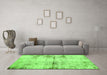 Machine Washable Abstract Green Modern Area Rugs in a Living Room,, wshabs2010grn