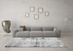 Machine Washable Abstract Gray Modern Rug in a Living Room,, wshabs2010gry