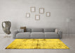 Machine Washable Abstract Yellow Modern Rug in a Living Room, wshabs2010yw