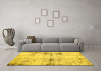 Machine Washable Abstract Yellow Modern Rug, wshabs2010yw