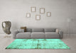 Machine Washable Abstract Turquoise Modern Area Rugs in a Living Room,, wshabs2010turq