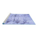 Sideview of Machine Washable Abstract Blue Modern Rug, wshabs2010blu