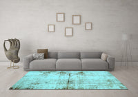 Machine Washable Abstract Light Blue Modern Rug, wshabs2010lblu