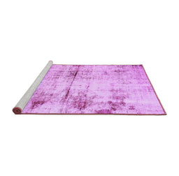 Sideview of Machine Washable Abstract Purple Modern Area Rugs, wshabs2010pur