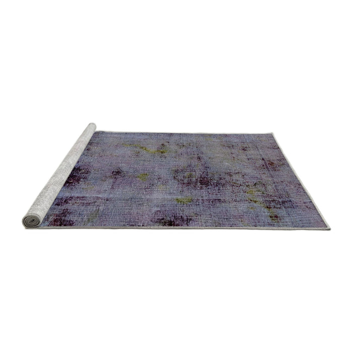 Sideview of Machine Washable Abstract Lavender Purple Rug, wshabs2011