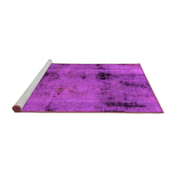 Sideview of Machine Washable Abstract Pink Modern Rug, wshabs2011pnk