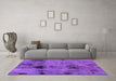 Machine Washable Abstract Purple Modern Area Rugs in a Living Room, wshabs2011pur