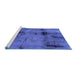 Sideview of Machine Washable Abstract Blue Modern Rug, wshabs2011blu