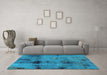 Machine Washable Abstract Light Blue Modern Rug in a Living Room, wshabs2011lblu