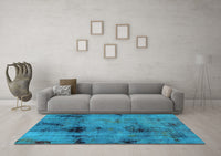 Machine Washable Abstract Light Blue Modern Rug, wshabs2011lblu