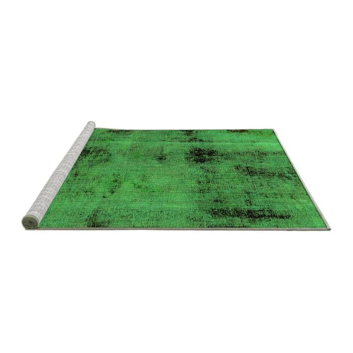 Sideview of Machine Washable Abstract Green Modern Area Rugs, wshabs2011grn