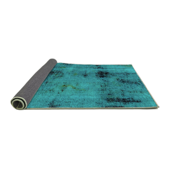 Sideview of Abstract Turquoise Modern Rug, abs2011turq