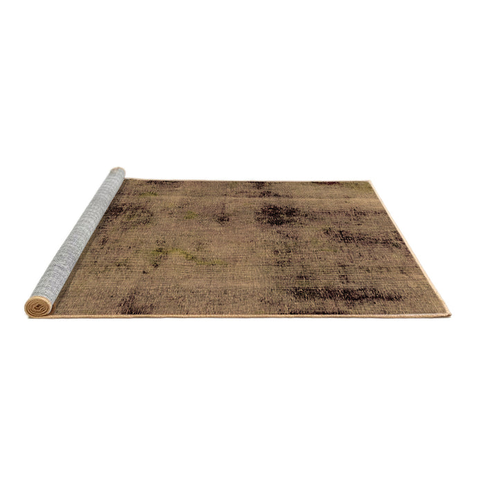 Sideview of Machine Washable Abstract Brown Modern Rug, wshabs2011brn