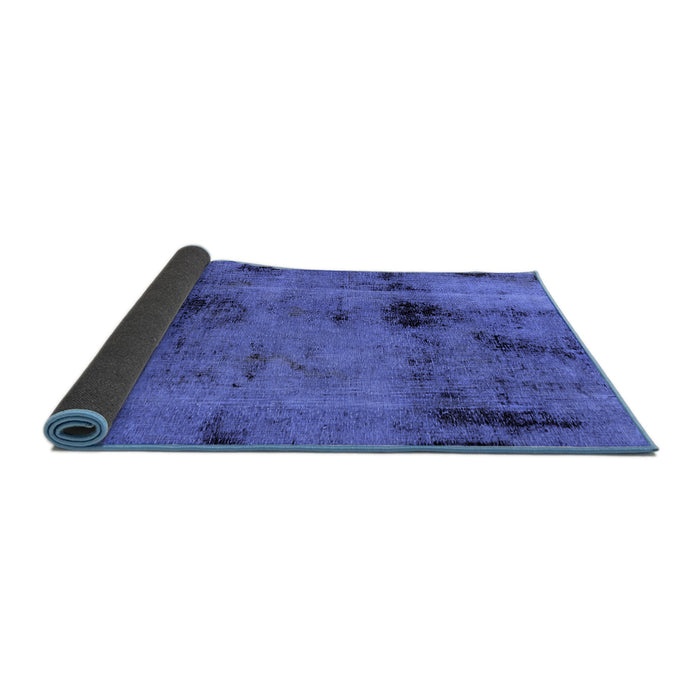 Sideview of Abstract Blue Modern Rug, abs2011blu