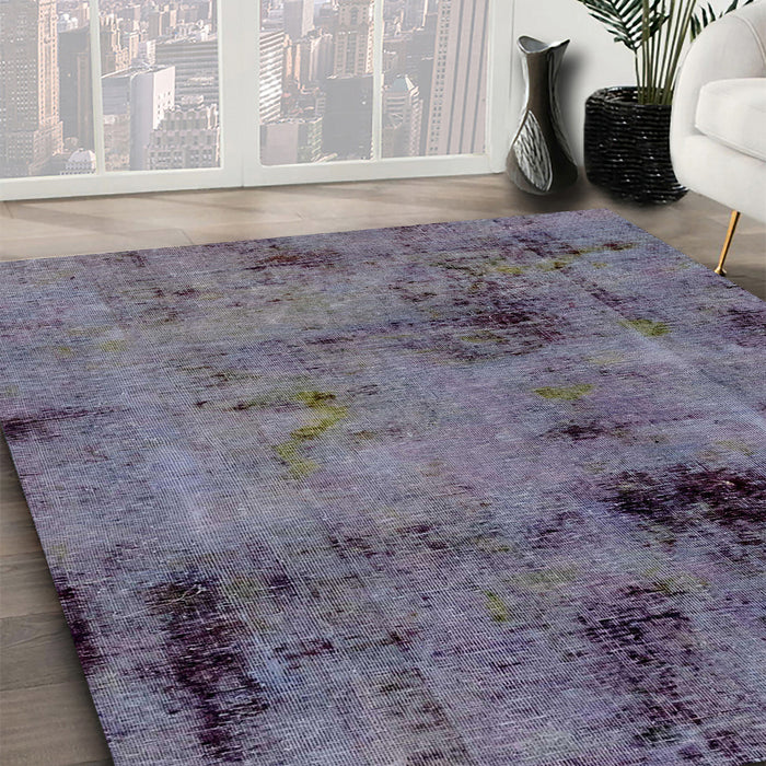 Machine Washable Abstract Lavender Purple Rug in a Family Room, wshabs2011
