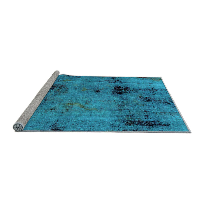 Sideview of Machine Washable Abstract Light Blue Modern Rug, wshabs2011lblu