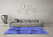 Machine Washable Abstract Blue Modern Rug in a Living Room, wshabs2011blu