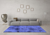 Machine Washable Abstract Blue Modern Rug, wshabs2011blu