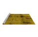 Sideview of Machine Washable Abstract Yellow Modern Rug, wshabs2011yw