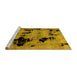 Sideview of Machine Washable Abstract Yellow Modern Rug, wshabs2012yw