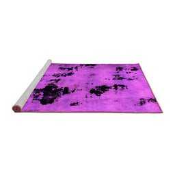 Sideview of Machine Washable Abstract Pink Modern Rug, wshabs2012pnk