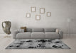 Machine Washable Abstract Gray Modern Rug in a Living Room,, wshabs2012gry